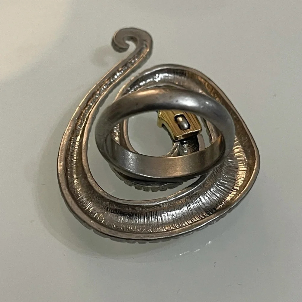New York & Co Large Silver Tone Snake Ring - Picture 6 of 10